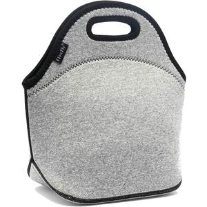 FlowFly Neoprene kids Lunch box Insulated Soft Bag Mini Cooler Thermal Meal Tote Kit for Boys, Girls,Men,Women,School,Work, Office, Grey (Gray)