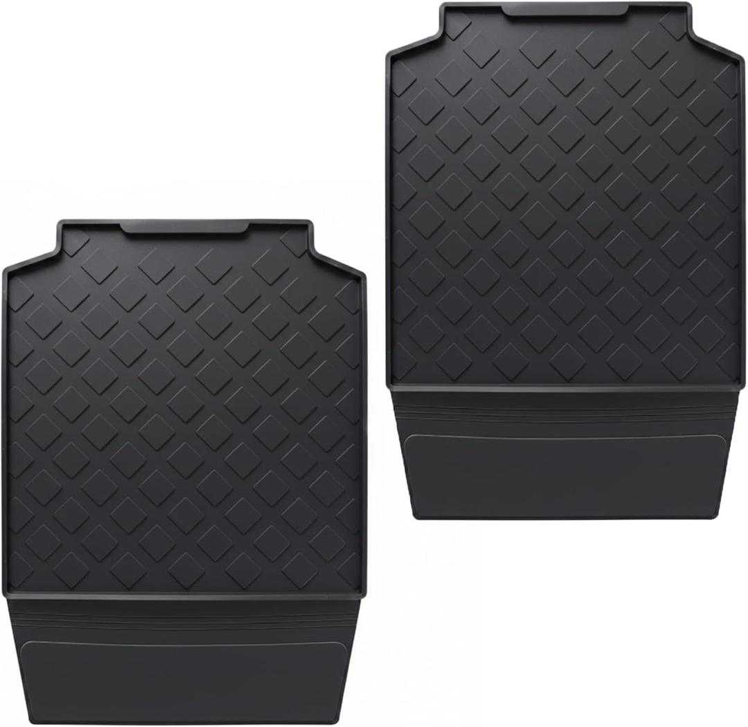 Premium Silicone Car Seat Protector for Child Car Seat - LATCH Compatible, Waterproof & Anti-Slip, Heat Resistant, No Imprints on Leather Seats, BPA-Free Universal Fit for Baby, Pets (Black, 2 Pack)