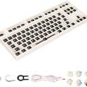 DIY Mechanical Keyboard Kit, 87 Key RGB TKL Layout Switch Gaming Keyboard Hot Swap ABS Aluminum Alloy Modular Mechanical Keyboard for DIY(White)