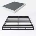 King Box Spring, 5 Inch Box Springs King Size Basics Bed Base, Mattress Foundation, Black Heavy Duty Metal Structure with Cover, No Noise, Easy Assembly