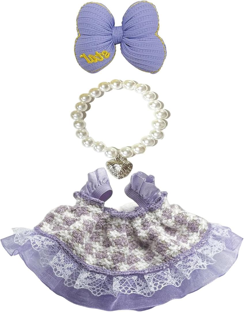 17cm Doll Clothes Set & Outfit Set for 17cm Dolls - Premium Fashion Dresses with Accessories, Luxury Chic Doll Clothing & Style Bundle Woven Purple