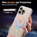 OOK Magnetic for iPhone 15 Pro Max Case [Compatible with Magsafe] Glitter Loves Floral Design Plating Bling Clear Case Hard Back for iPhone 15 Pro Max Phone Case, Glitter Love (6.7")