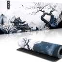 Japanese Mouse Pad, Large Japanese Desk Mat, XL Anime Gaming Keyboard Mat, Non-Slip Rubber Base, Big Extended Mousepad for Home Office, 47.2 x 15.7, 47.2L x 15.7W inches