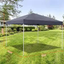 10ft x 10ft Pop Up Paty Canopy Tent Instant Canopy Top Cover Grey Portabler 