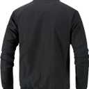 Mens Lightweight Bomber Jacket Casual Windbreaker Zip Up Coat with Pockets for Spring Fall (Black, S)