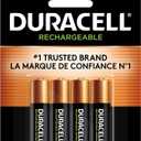 Duracell Rechargeable AA Batteries 4 Count, Long-lasting Power, All-Purpose Pre-Charged NiMH Double A Battery for Household and Gaming Devices