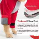 SlowTon Dog Recovery Suit - Padded Elbow Protector, Dog Leg Sleeve to Stop Licking & Protect Wounds After Surgery, Breathable Pet Long Sleeve Shirt Front Leg Protection Cone Alternative (Red,M)
