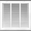 16" X 16" Steel Return Air Filter Grille for 1" Filter - Fixed Hinged - HVAC Duct Cover - Flat Stamped Face - White [Outer Dimensions: 18 5/8" X 18 5/8"]