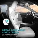 1:1 Custom Fit for Tesla Model Y Juniper Seat Covers 2025 2026, Premium Faux Leather Car Seat Covers Full Set (5 Seater), Waterproof & Breathable, Compatible with Seat Airbags - White