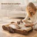 Upgraded Sisal Cat Scratcher Bed28" Cozy Cat Couch Lounger for Indoor Cats, Long Heavy Duty Scratch Pad for Big Cats up to 40lbs, Modern Furniture Protector