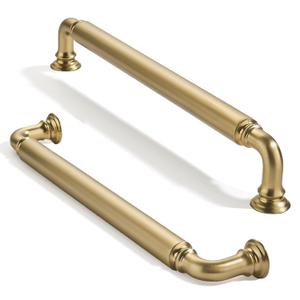 8 Pack 6 inch(152mm) Center to Center Champagne Bronze Cabinet Pulls Solid Cabinet Hardware Heavy-Duty Drawer Handles Kitchen Cabinet Pulls Drawer Kitchen Cabinet Hardware