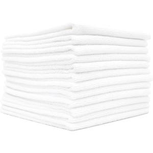 The Rag Company - All-Purpose Microfiber Terry Cleaning Towels - Commercial Grade, Highly Absorbent, Lint-Free, Streak-Free, Kitchens, Bathrooms, Offices, 300gsm, 16in x 16in, White (12-Pack)
