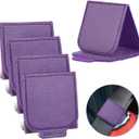 4 Pack PU Leather Strap Clip Pads for Car  Adjust the Distance and Relieve Pressure Between Neck and Shoulder Straps, Universal Comfort for Adults & Short People (Purple)