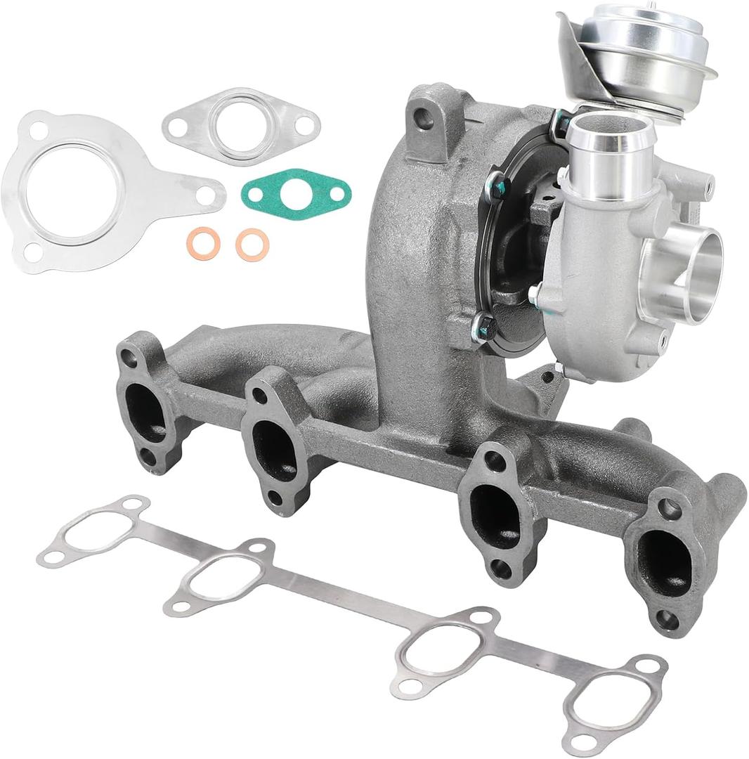 GT1749V Turbocharger with Wastegate Actuator & Gasket Compatible with VW Beetle 1998-2004 Golf 1998-2004 Jetta 1998-2004 TDI L4 1.9L Diesel Engine 713673-0006