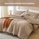 ROSGONIA King Size Comforter Set Taupe Brown, 3pcs(1 Boho Tan Comforter & 2 Pillowcases) All Season Bedding Lightweight Bedspread Blanket Quilts