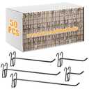 Moxweyeni 50 Pcs 2/4/6/8/12 Inch Gridwall Hooks, Black Grid Wall Display Hook for Gridwall Panel Store Garage Wall Mount Organizers Storage Grid Display Hangers for Retail, Craft Show, Home Setup
