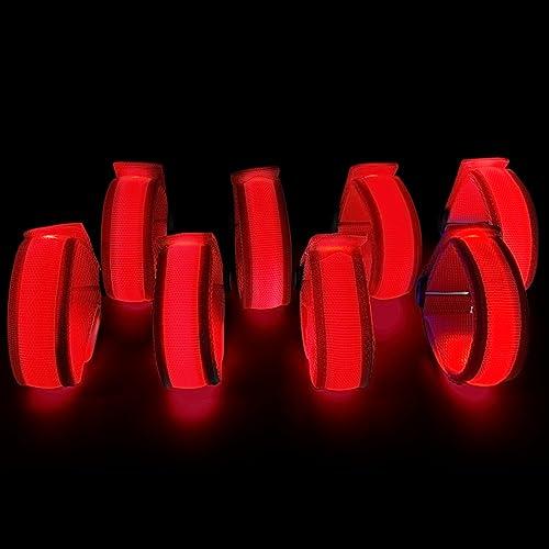 SZJMAO 7 Pack LED Bracelets Light Up Wristbands,Glow Flashing Wristbands Glow in The Dark Party Supplies for Party, Festivals, Sports, Camping,Night Events (Red)