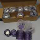 Volens 20pcs Assorted Purple Votive Candle Holders with 20pcs Tealight Candles, Large Glass Votive & Tea Light Candle Holder for Wedding Table Centerpieces, Christmas Party Decorations, Home Decor