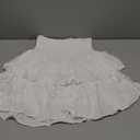 IDEALSANXUN White Skirt for Women 2025 Trendy Spring Summer Preppy Cute Teen Girls Mini Flowy Ruffle Skirt, White, XS