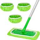 ZEHRAI Reusable 100% Microfiber Mop Pads Compatible with Swiffer Sweeper Mop, Wet and Dry Flat mop Cover, 9 Pack Washable Mop Pads for Surface/Hardwood Floor Cleaning (Mop is Not Included)