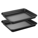 HONGBAKE Half Baking Sheet Pan Set of 2, Nonstick Cookie Sheet for Oven, Heavy Duty 1/2 Commercial Cookie Trays, Dishwasher Safe