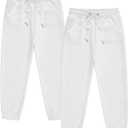 2 Pack Boys Sweatpants Elastic Waist Joggers Girls Fleece Athletic Pants Casual Sweatpants for Kids Ages 8Y