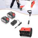 Cordless Snow Shovel 13", 48V 600W, 24.0Ah Batteries & Quick Charger, 12" Width 8" Depth, 20FT Throw Electric Snow Blower with Directional Plate & Adjustable Handle for Driveways & Sidewalks (Red) (Small)