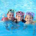 Kids Swim Goggles Snorkel Diving Mask with Luminous for Boys Girls Ages 5-15, Two-Color Anti-Fog Swimming Goggles with Nose Cover