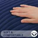 Simmore Decorative Summer Throw Pillow Covers 20x20 Set of 2, Soft Natural Plush Flannel Double-Sided Fluffy Couch Pillow Covers for Sofa Living Room, Navy Blue