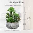 Villa Como 10 Large Succulents Plants Artificial in Ceramic Pots Potted Faux Succulent Arrangement with Black Bowl Pots Fake Desk Succulents Plants for Home Bathroom Shelf Table Indoor Decor