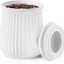 HASENSE Food Storage Containers with Lids, 88 oz Ceramic Food Storage Jar, Airtight Cookie Candy Jar for Coffee Beans, Tea-leave, Sugar, Salt, Flour, Spice, Dog Treat Container, Microwaveable, White