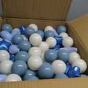 GOGOSO Ball Pit Balls Stars Moon Shapes Plastic Pitballs for Toddler Play Tent Baby Photo Props Kids Pool Water Toys Kiddie Pool Party Decor, Pearl Blue+Cream Blue+White,500PCS