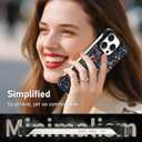 AIGOMARA Slim Frameless for iPhone 15 Pro Max Case with Screen Protector, Luxury Opalescent Pearl Minimalist Borderless Phone Case for Women Girls, Ultra-Thin Hard Shockproof Case Cover, Purple