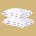 Goose Down Fiber Pillows, Gusseted Pillows Queen Size Set of 2, Queen 18*28