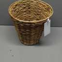 Boho Wicker Trash Can with Lid,Waterproof Bathroom Trash Can Hand Woven Wicker Waste Baskets for Kitchen Office Bedroom (3Gallons)