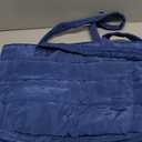 TOPDesign Puffer Tote Bag for Women, Lightweight Puffy Handbag with Compartments & Cosmetic Bag, Quilted Shoulder Bags for Work, Travel, Gym, Gifting (M Blue)