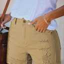 HUUSA Women's Ripped Denim Shorts High Waist Distressed Jean Shorts Casual Rolled Hem Frayed Short Jeans with Pockets (XL)