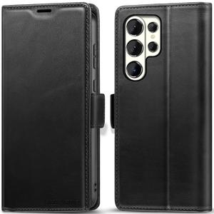 KEZiHOME Case for Galaxy S26 Ultra, Genuine Leather Wallet Case [RFID Blocking] Card Holder Kickstand Magnetic Protective Phone Folio Cover Compatible with Galaxy S26 Ultra 6.9"(Black)