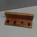 NIRMAN Acacia Wood Rustic Key Holder for Wall, Farmhouse Wall Shelf with 4 Hooks for Entryway Farmhouse Kitchen (10" x 3.5" x 3.5")