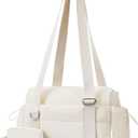 ROULENS Small Gym Bag for Women 2 Set Mini Gym Duffle Bag with Wet Compartment and Coin Wallet, Gym Tote Bag for Workout/Sport/Travel (Beige)