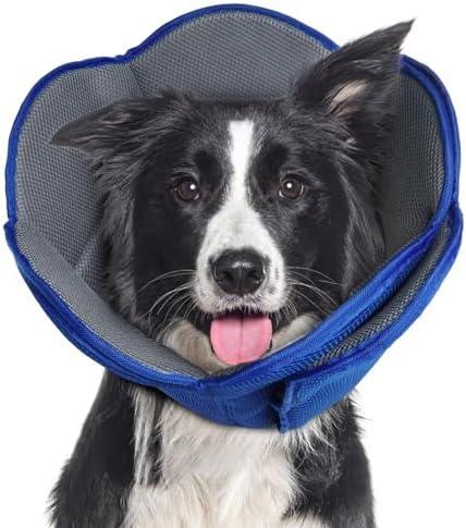 Dog Cone for Dogs After Surgery, Adjustable Protective Dog Recovery Collars & Cones for Large Medium Small Dogs Cats, Comfy Soft Dog Cones Prevent Pets from Touching Stitches Rashes, Wounds, Blue, M