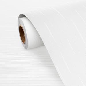 FunStick 24"x200" Textured Grasscloth White Peel and Stick Wallpaper for Bathroom Accent Wall Kitchen Cabinet Contact Paper Removable Paintable Vinyl White Wall Paper for Kids Room Living Room Shelves