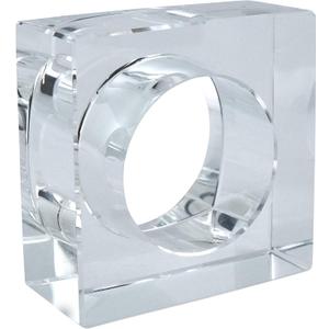 SARO LIFESTYLE Double Edge Crystal Glass Napkin Ring (Set of 4), Clear