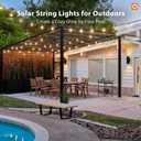 addlon 25FT Solar Powered Outdoor String Lights Waterproof with Remote, G40 Solar Powered String Lights with 13 LED Shatterproof Bulbs, 3 Light Modes, Dimmable Solar Lights for Outside Bistro Cafe