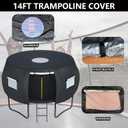XCZ trampoline cover, trampoline tent, with ventilation Windows, open design. Suitable for 14tf eight-bar circular trampolines, waterproof/sunshade/storage protection