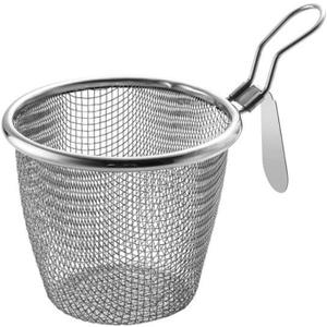Vctitil Fry Basket Stainless Steel Fine Wire Mesh Food Colander Strainer Small Hot Frying Pan Filter Basket Sieve Dryer for Noodle Dumplings Kitchen Tools, Diameter 4.33 inches