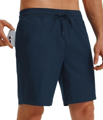 M MAELREG Mens Athletic Shorts with Zipper Pockets 7"/ 9" Lightweight Quick Dry Sports Gym Workout Running Shorts, 2XLx7