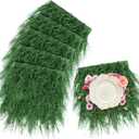 XLX TURF Green Square Fake Grass Placemats for Party Table Centerpiece Golf Theme Spring Summer Decor, Miniature Garden Artificial Thatch for Crafts -11"x11", 6 Pack