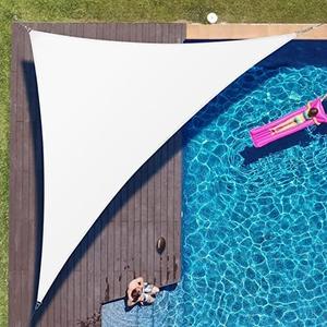 ColourTree 14' x 14' x 19.8' White Sun Shade Sail Right Triangle Canopy Fabric Cloth Screen, Water Permeable & UV Block UPF50, Heavy Duty, Carport Patio Outdoor - (We Customize Size)