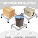 GRETJOB 3-Pack Stainless Steel Dunnage Rack, 11.8" L x 11.8" W x 3.9" H, 1000LB Capacity, No-Assembly Kitchen Floor Racks for Commercial Food Service, Restaurant, Bakery, Shop & Garage Storage